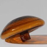 Pair Of Swedish “Bimatare” Amber Glass Vases, 1900s