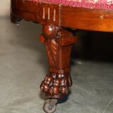 Canapé bibliothécaire victorien en acajou sculpté avec lions