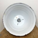 Industrial black enamel factory pendant lamp, 1960s