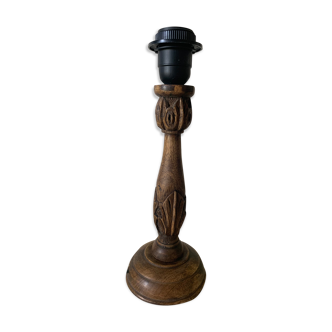 Pied de lampe en bois