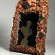 English folk art mirror leather