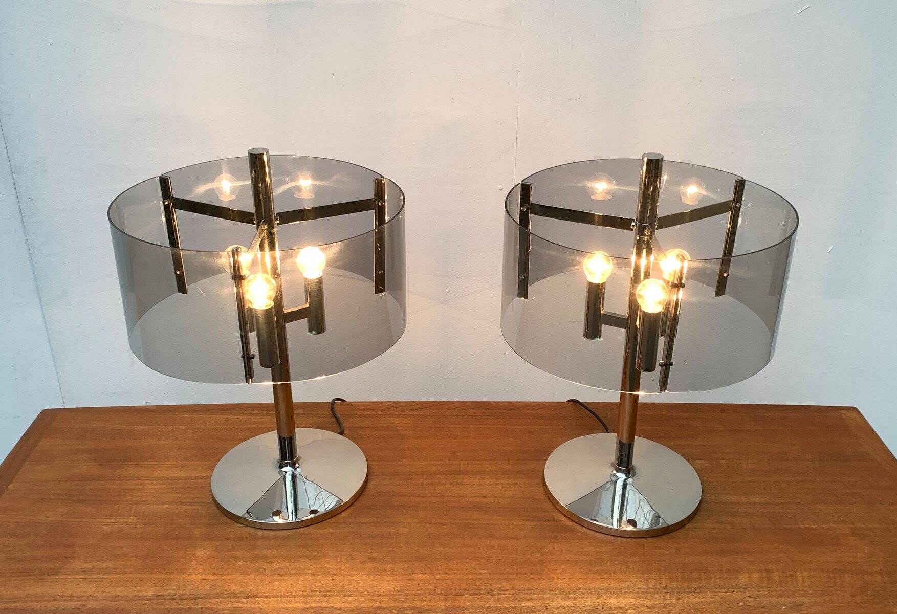 Lampes de table Space Age du milieu du siècle, années 1970, lot de 2