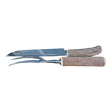 Horn and stainless steel lamb service meat knife