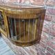Upcycled Art Deco Walnut Wall Cabinet with Engraved and Slatted Glass - 193