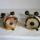 Pair of vintage onyx brass candlesticks