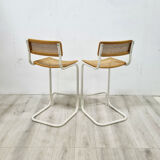 Set of 2 bauhaus style bar stools, 1970s