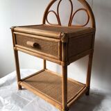Vintage rattan bedside