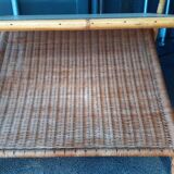 Table basse en rotin ancienne vintage XXeme
