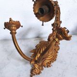 Pair of large Napoleon III bronze wall lights