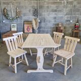 Solid pine table and chairs set