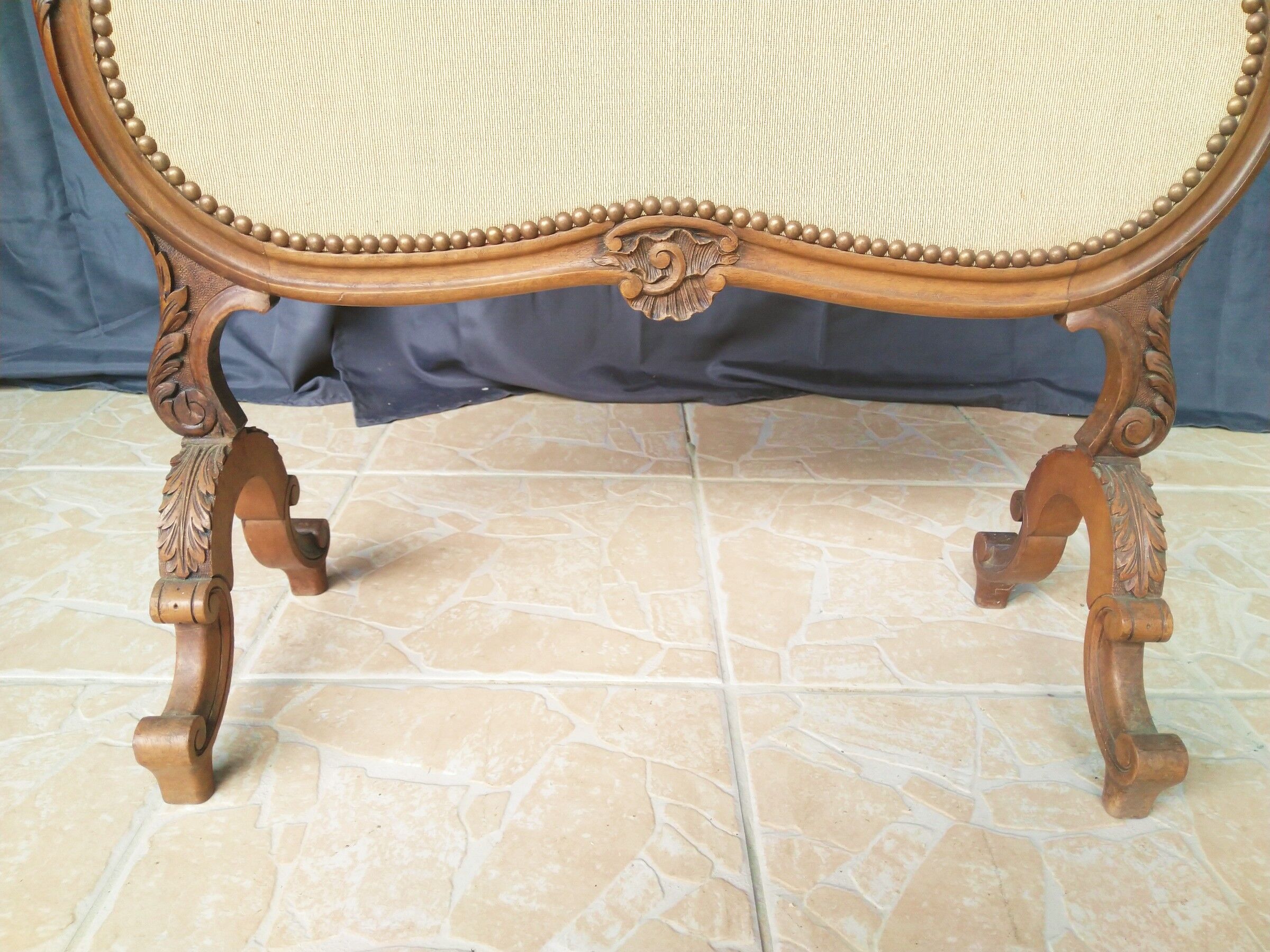 Louis XV Rocaille style firewall in walnut