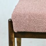 Tabouret rose bouclé par Homa, années 1970