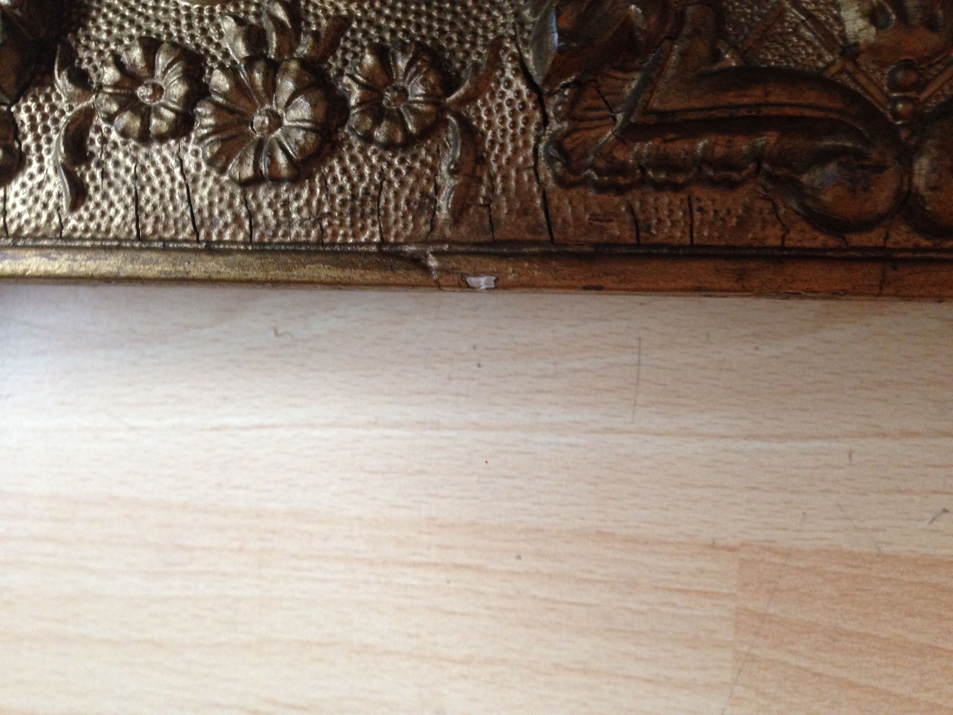 Mirror old wood and gilded stucco 57x71cm