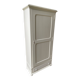 Vintage Parisian wardrobe, pale yellow lacquer, one door, three shelves, one drawer