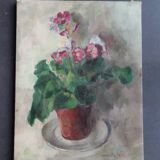Oil on canvas primroses