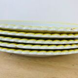 Set of 6 flat plates vintage earthenware