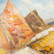 Fishing Boats in Venice, Oil on Plate, 56 x 65 cm