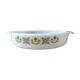 Serving dish Vintage Anchor Hocking Made in USA 70s décor green flowers