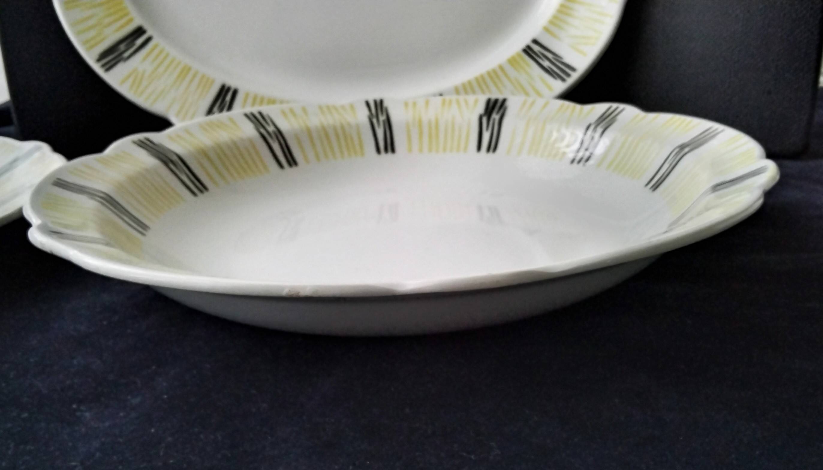 Set of 3 Badonviller ceramic dishes Vintage