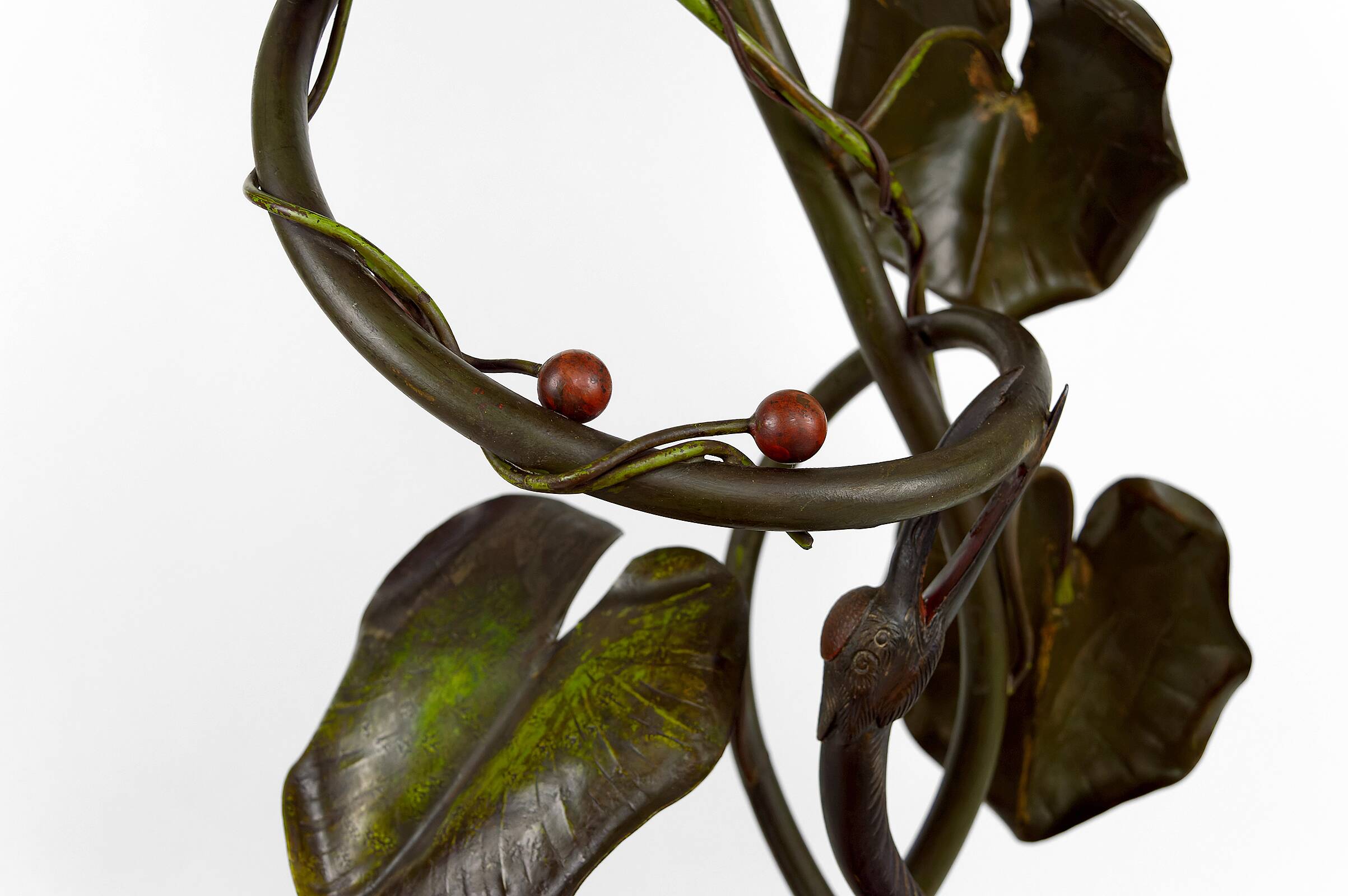 Japanese-style Heron floor lamp, Art Nouveau, France, circa 1900