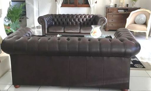 Canapé Chesterfield chocolat 3 places