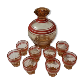 Ensemble d'une carafe et verres à liqueur art déco