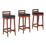 Erik Buch set of three bar stools in teak Dyrlund Denmark 1960