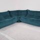 Ensemble Ligne Roset Togo 3 pièces en velours bleu canard .
