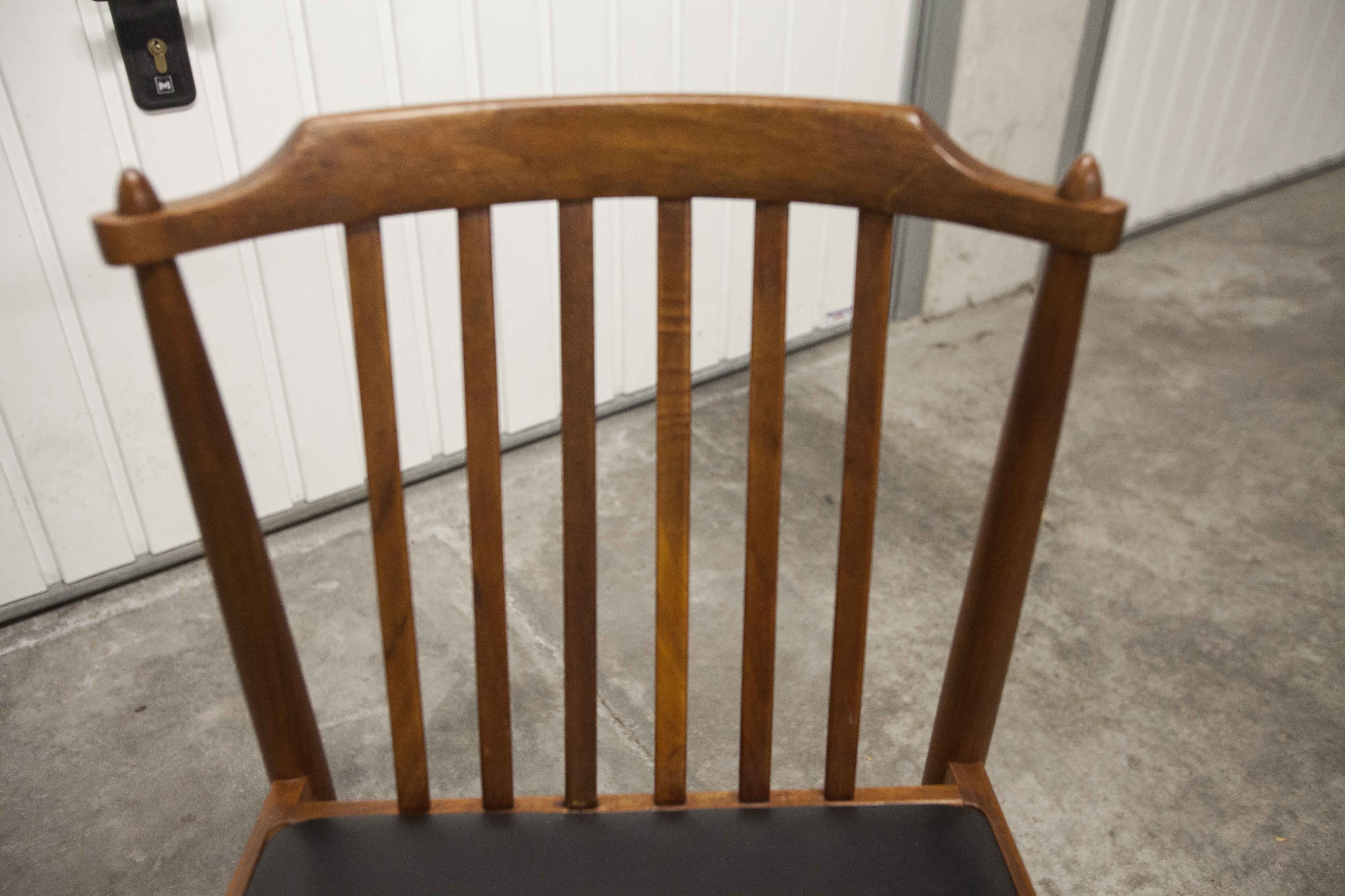 Chaise scandinave 1960 en teck et skaï