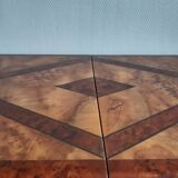 Table basse bar en loupe d'orme 1970