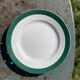 8 plates 4 flat and 4 small dark green Digoin sarreguemines vintage