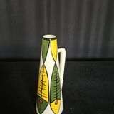 Ceramic soliflore vase with a fish drawing