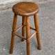 Vintage Scandinavian oak bar stool from the 1960s, 65cm high