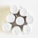 Porcelain coffee service for 8 people with bamboo handles.