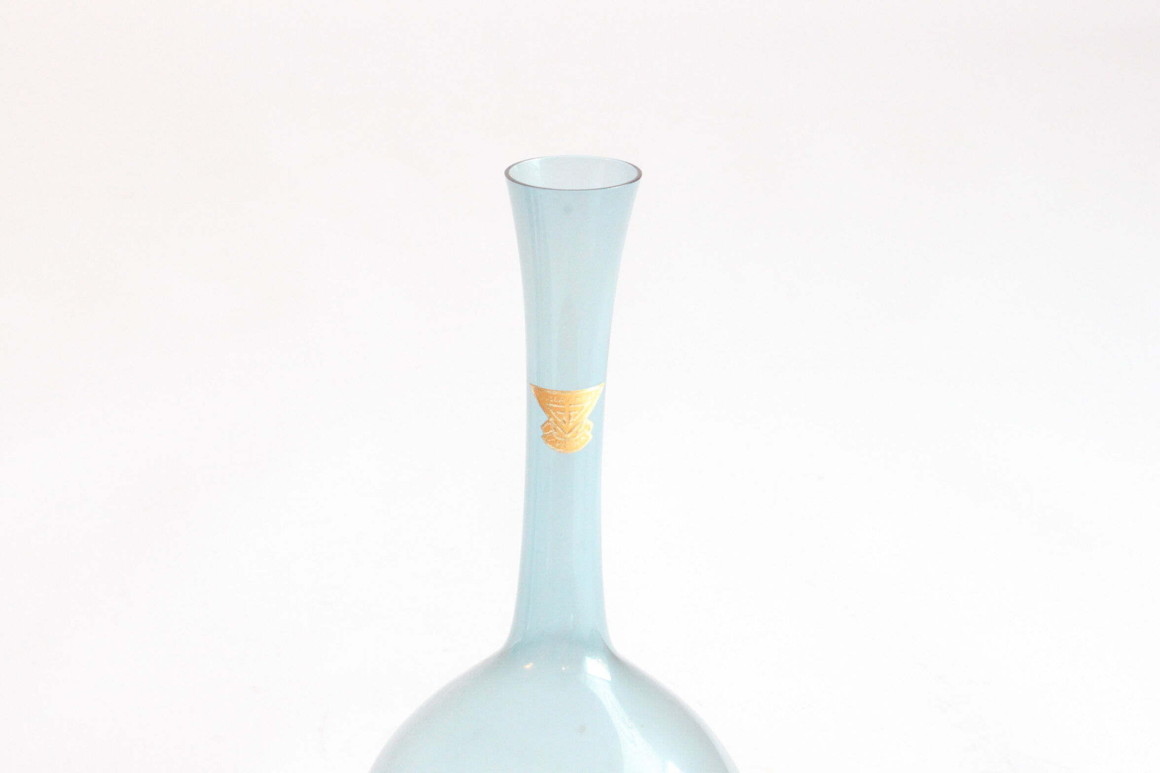 Sky blue bud vase by Arthur Percy for Gullaskruf Glasbruk, Sweden 1950s