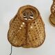 Pair of bamboo rattan caned lamps. Italy 1950s 1960s.