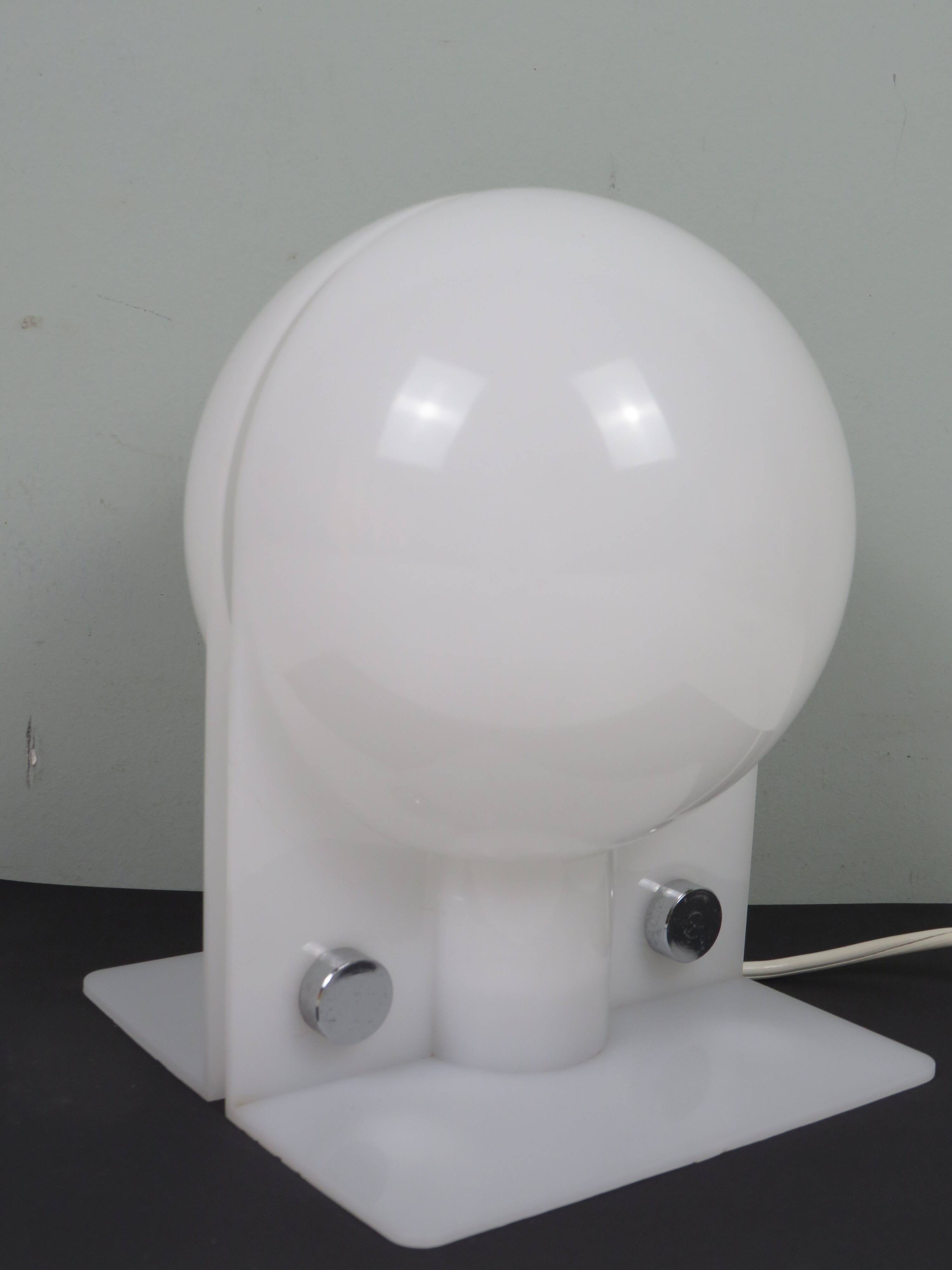 Vintage Guzzini lamp by Sergio Brazzoli, Italy 1970, Space Age design.