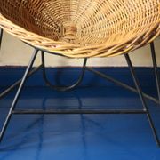 Pair of mid century bamboo and iron pod chairs, 1960s