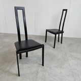 Set of 6 italian post modern dining chairs, 1980s
