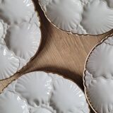 La Redoute x Selency set de 4 assiettes à huitres blanches dorées