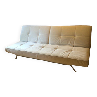 Cinna Smala 4 seater convertible sofa in beige alcantara