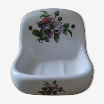Wall soap holder porcelain flower