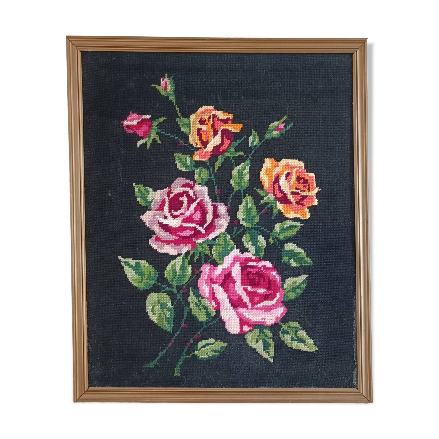 Vintage rose bouquet canvas
