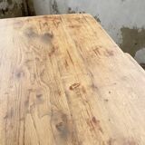 Oak farmhouse table and its two benches