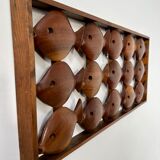 Old teak frame "fish" Scandinavian design of the 60s vintage decoration