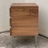 Vintage rosewood chest of drawers aluminum and chrome 1960
