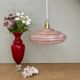 Suspension abat-jour vintage en verre de clichy rose