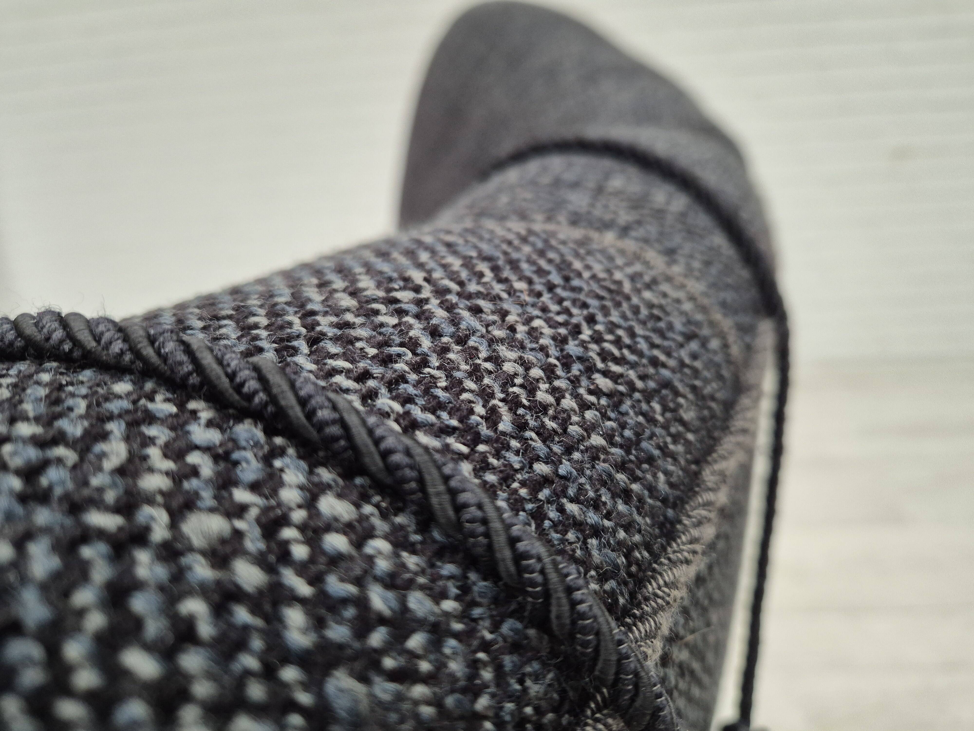 1960s, Danish relax armchair, reupholstered, gray furniture fabric..