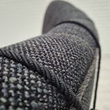 1960s, Danish relax armchair, reupholstered, gray furniture fabric..