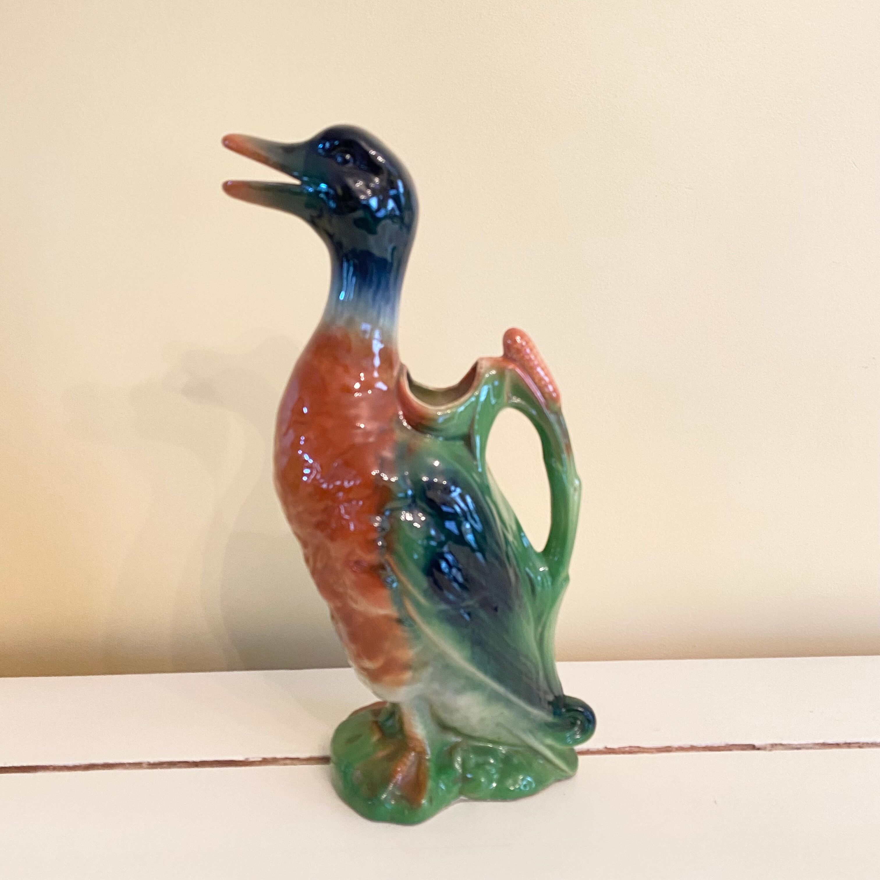 Vintage ceramic duck pitcher